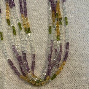 Multi color very long necklace